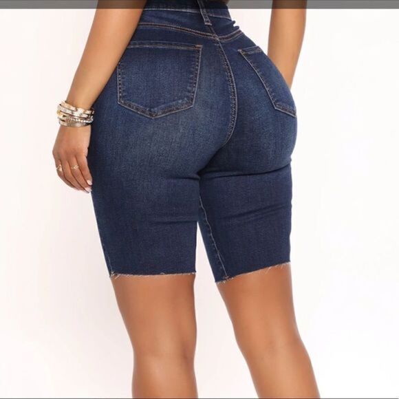 Midnight Stretch Denim Bermudas - Picture 3 of 5